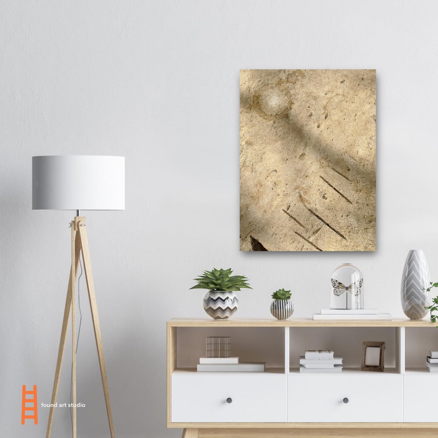 Photographic print featuring an abstract street pattern in tan, gold and brown by Allison Cartwright, Found Art Studio