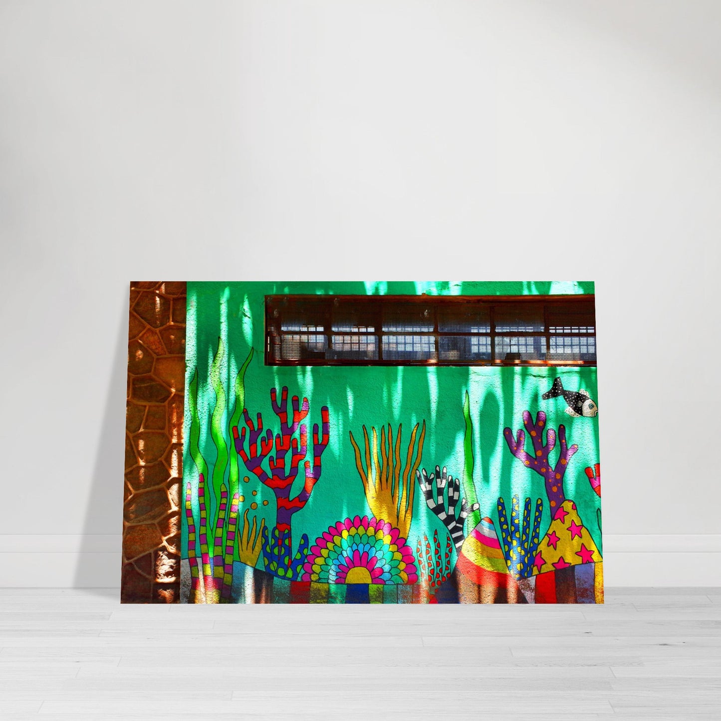 Photographic Print of a colorful Underwater Sea Scene Wall Graffiti in Buenos Aires by Allison Cartwright Found Art Studio