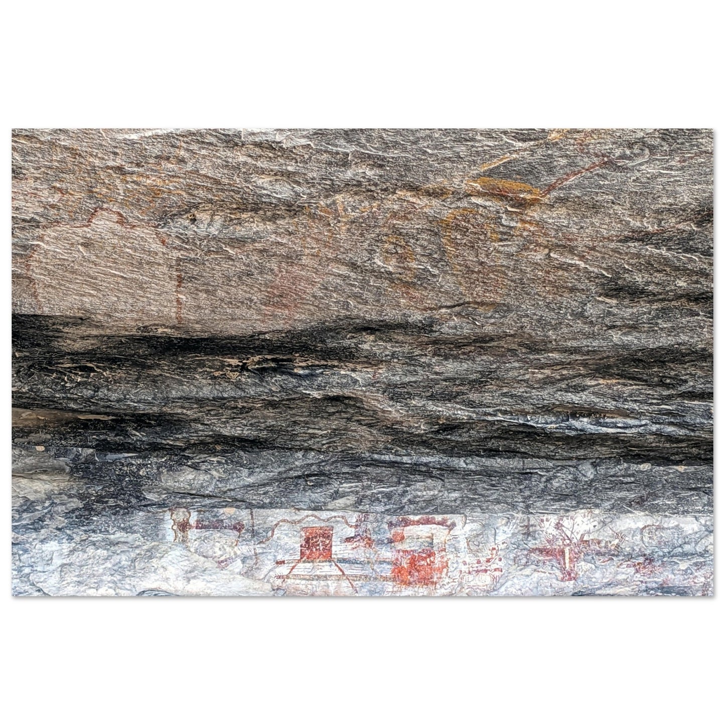 Photographic Print of a Spaceship Petroglyph at Seminole Canyon by Allison Cartwright Found Art Studio