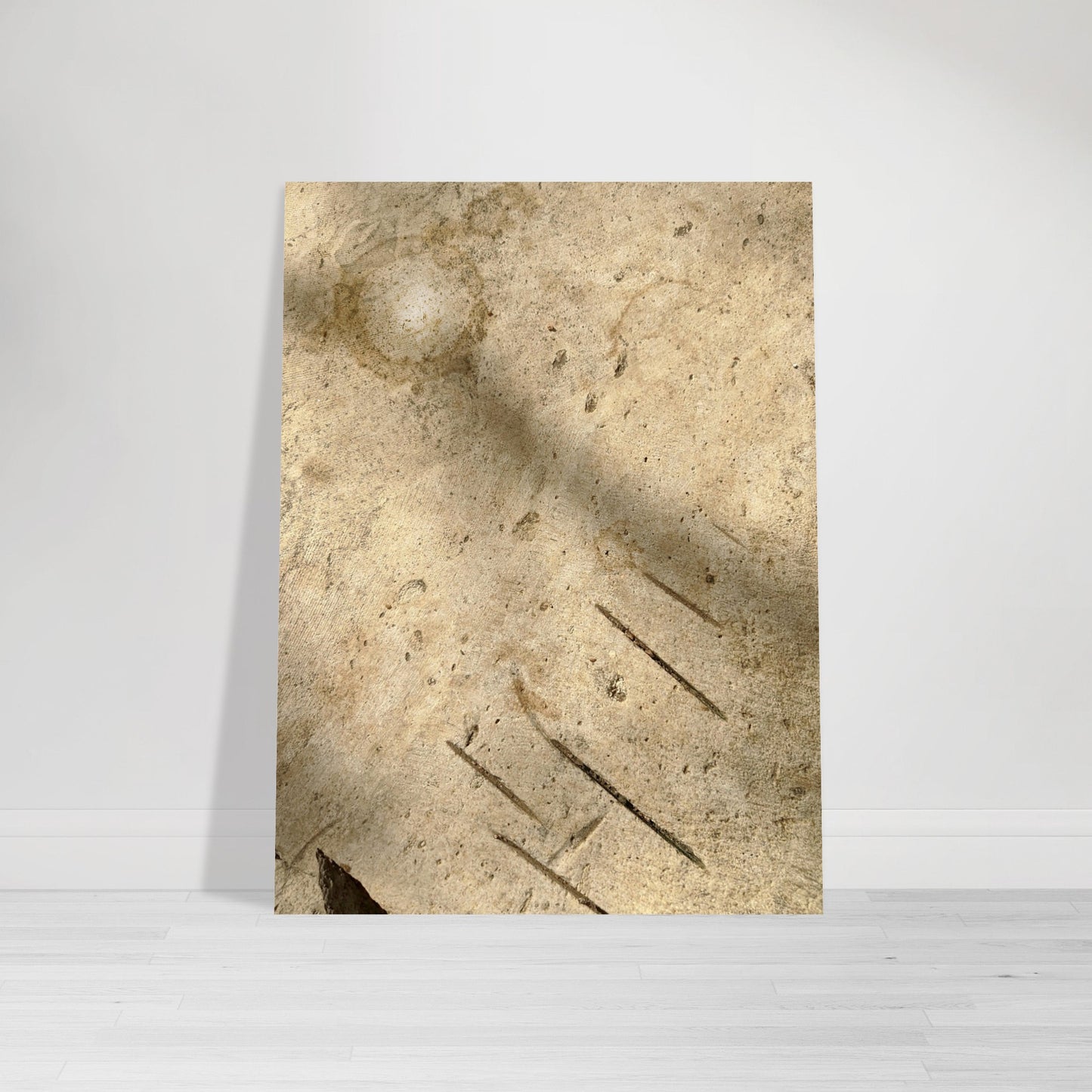 Photographic print featuring an abstract street pattern in tan, gold and brown by Allison Cartwright, Found Art Studio