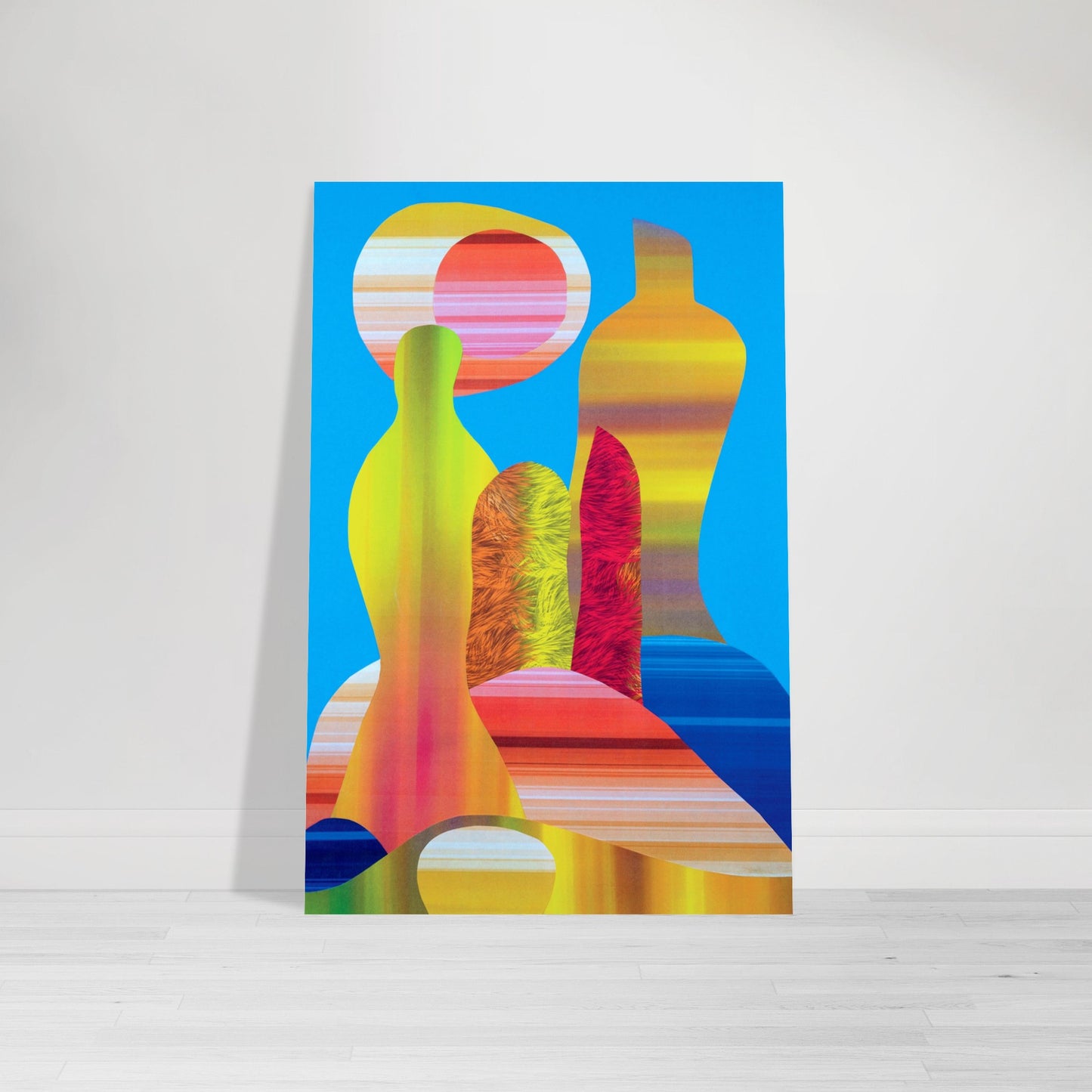 Scapes: Mystical Refuge - Alien Mountain Landscape Paper Collage Print by Allison Cartwright Found Art Studio