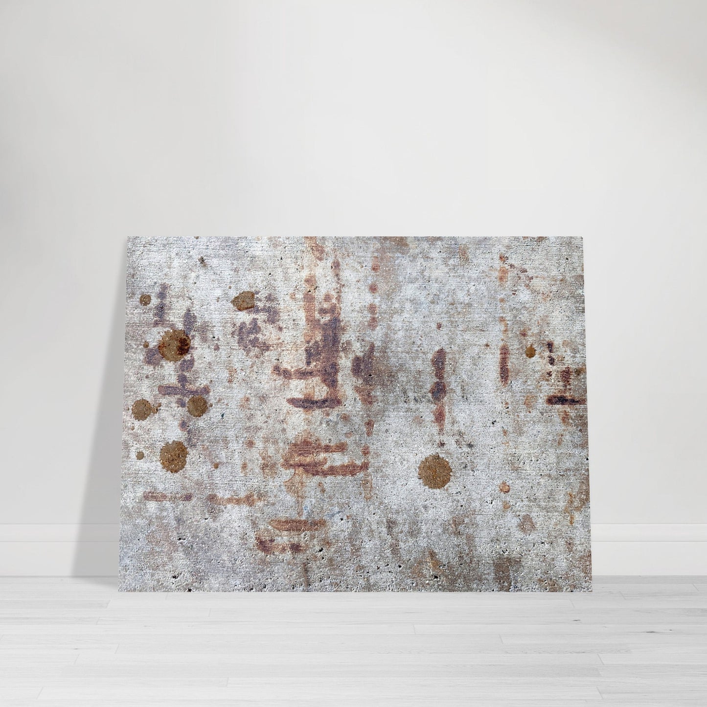 Photographic print featuring an abstract street pattern in gray, white, rust, plum and brown by Allison Cartwright, Found Art Studio