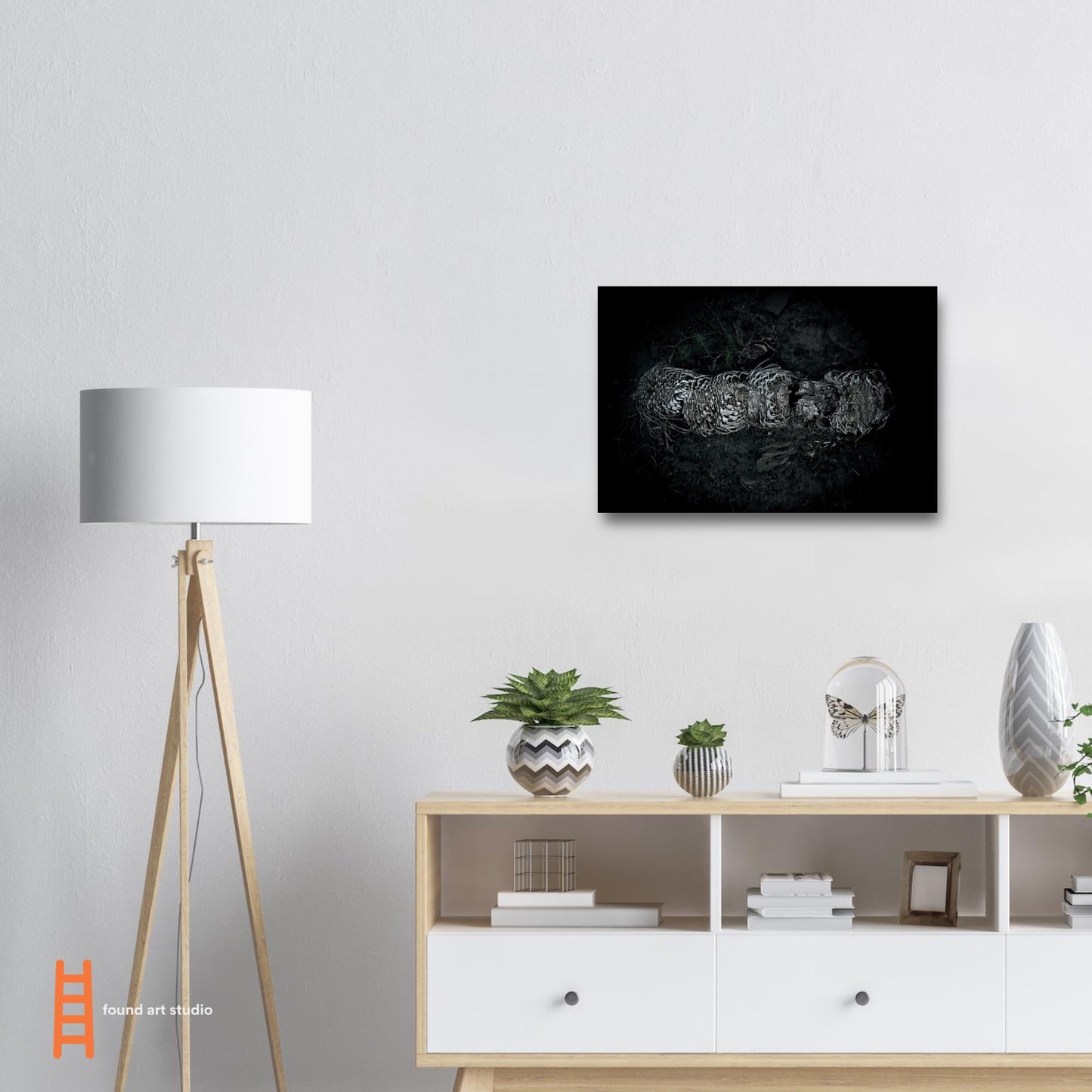 Black and White Photographic Print of abstract dead plant in Marfa Texas by Allison Cartwright at Found Art Studio.