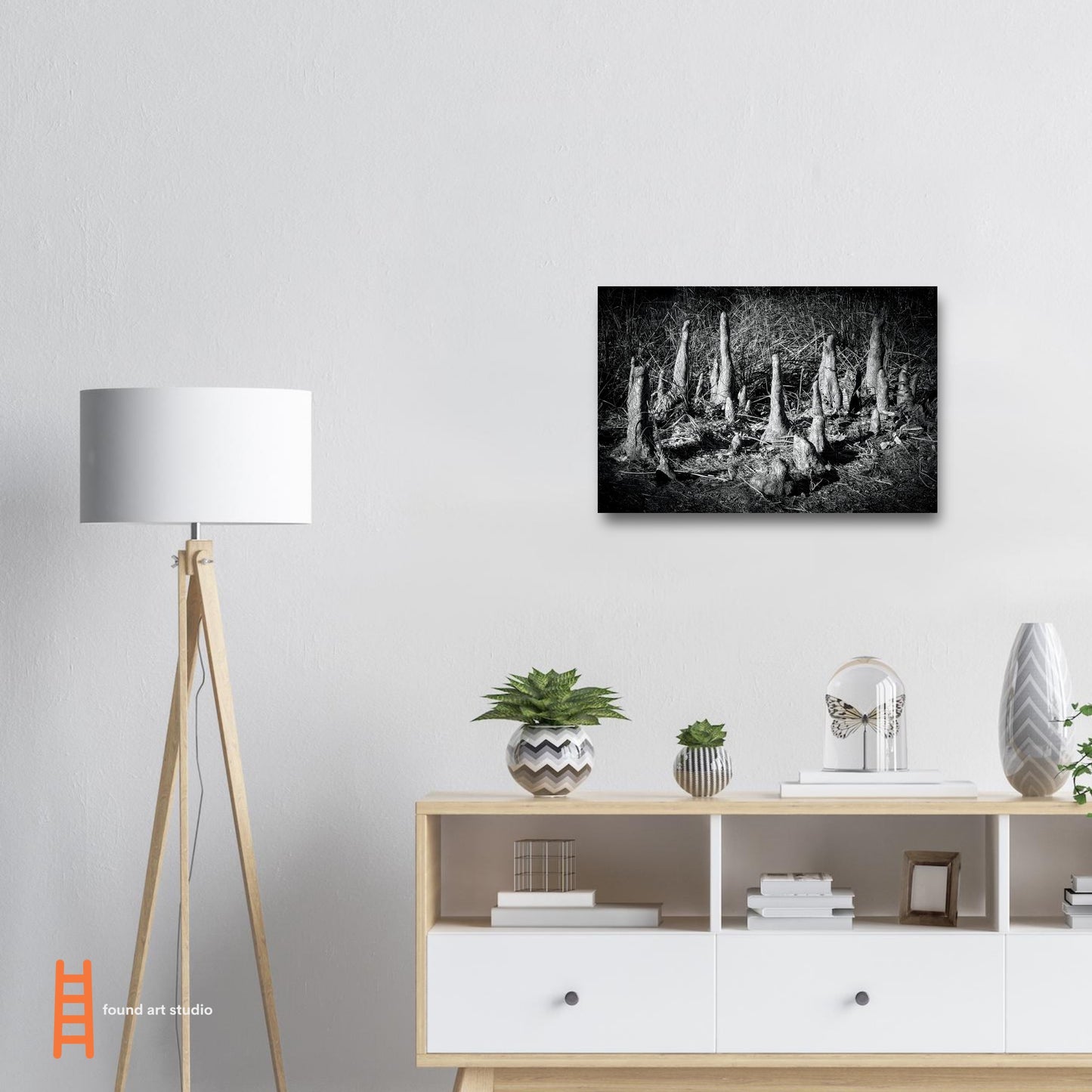 Black and White Photographic Print of abstract dead desert plant in Marfa Texas by Allison Cartwright at Found Art Studio.