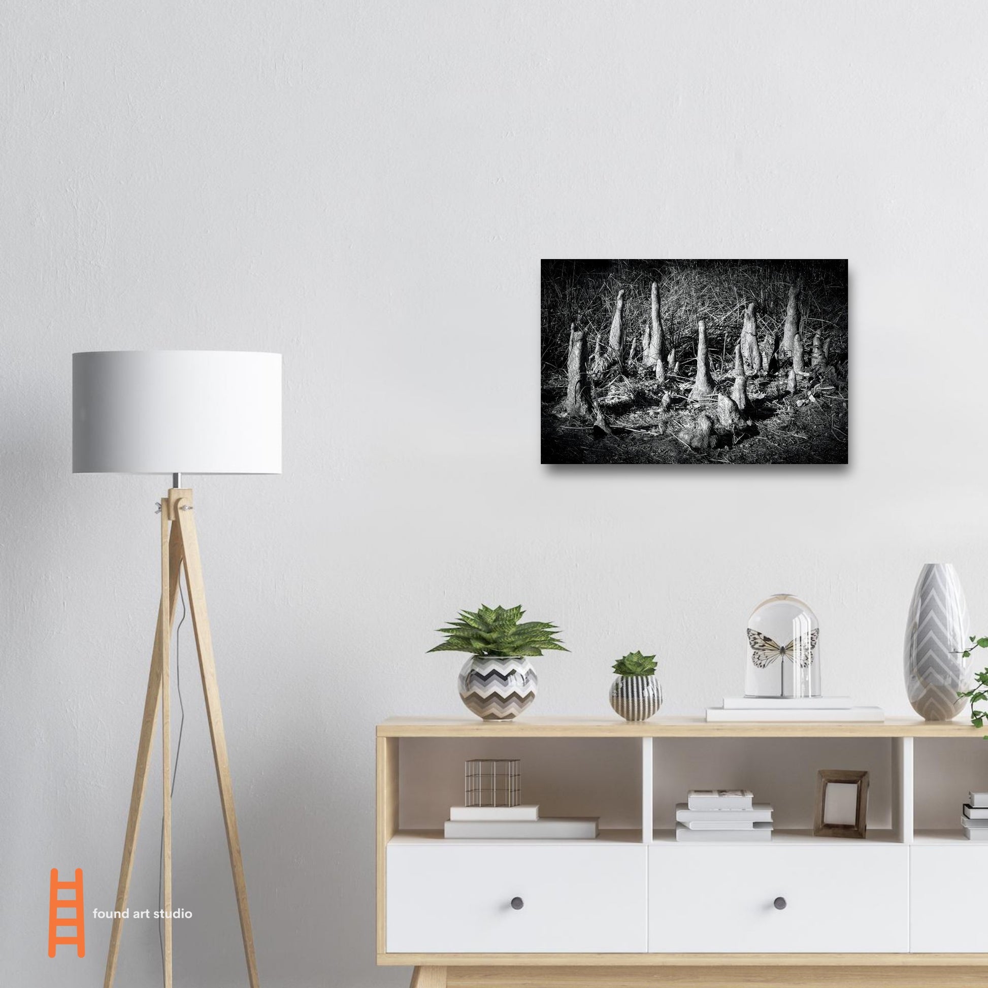 Black and White Photographic Print of abstract dead desert plant in Marfa Texas by Allison Cartwright at Found Art Studio.